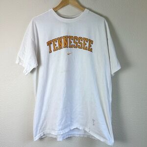 Y2K Nike T-Shirt Mens Large White Good Tennessee Volunteers Graphic Swoosh